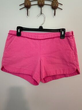 Lilly Pulitzer Women’s Pink Textured Casual Shorts w/Fringe at Waist